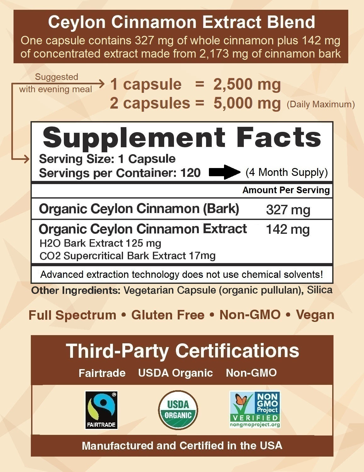CinnaGuard Organic Ceylon Cinnamon Extract Supplement Ceylon Cinnaguard Organic Ceylon Cinnamon Extract Supplement Ceylon